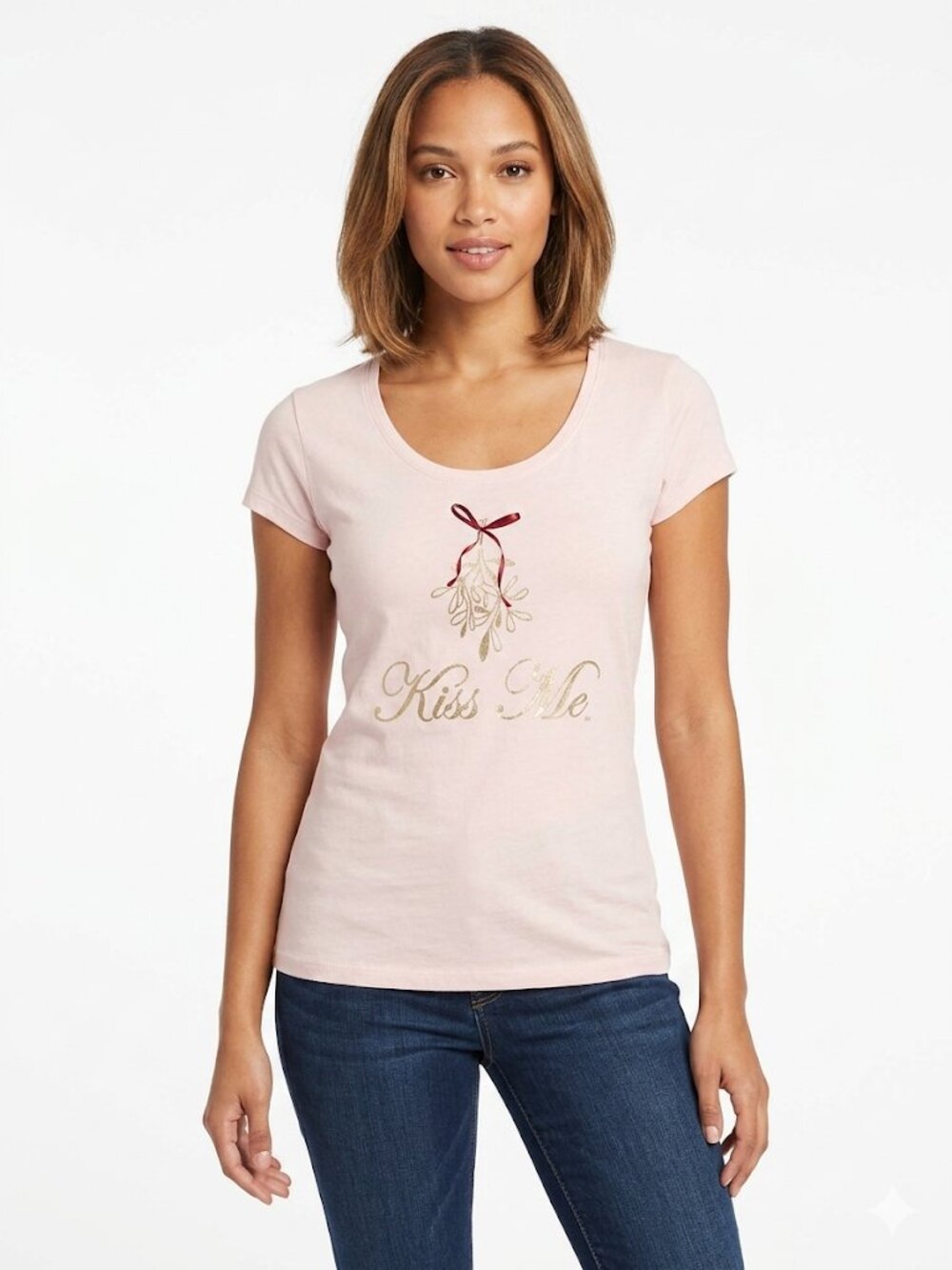 New York & Company Mistletoe Women's Womens Christmas Tee Large Medium  NWT